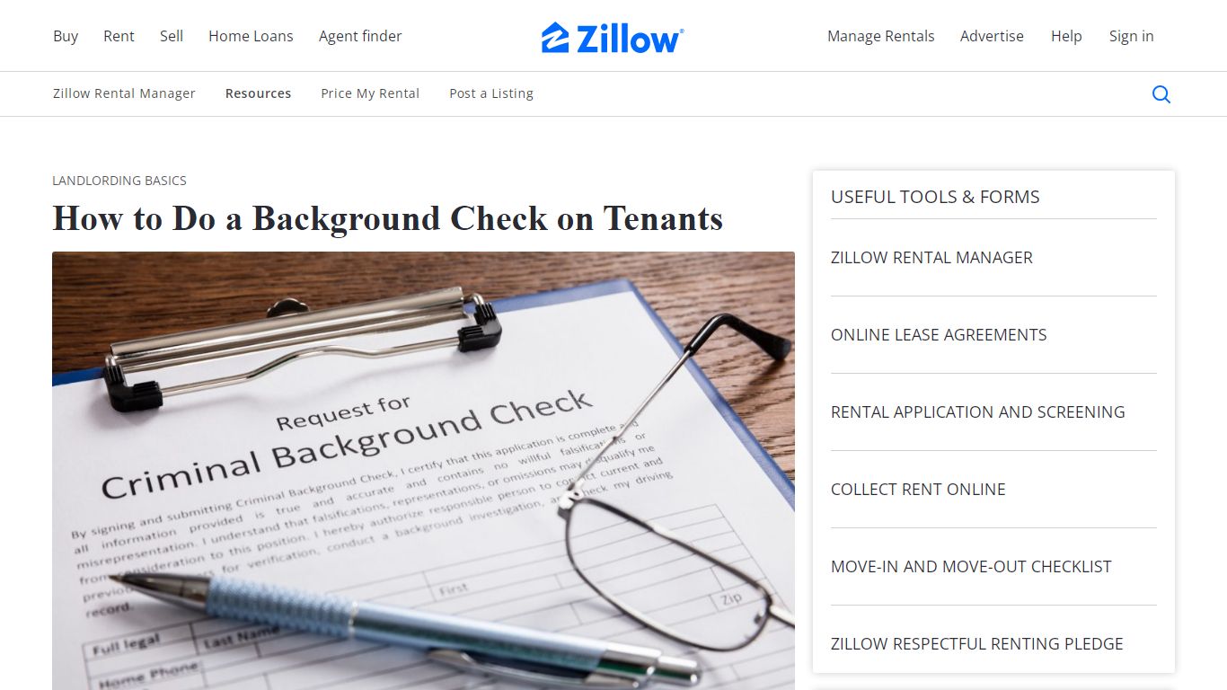Tenant Background Check | Zillow Rental Manager